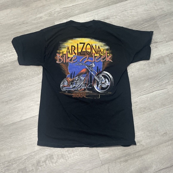 Vintage 2001 Arizona Bike Week T-Shirt L Black  Motorcycle Biker - Picture 1 of 7